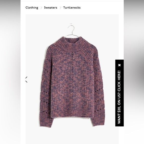 Madewell Pointelle Mockneck Pullover Sweater - Picture 5 of 5